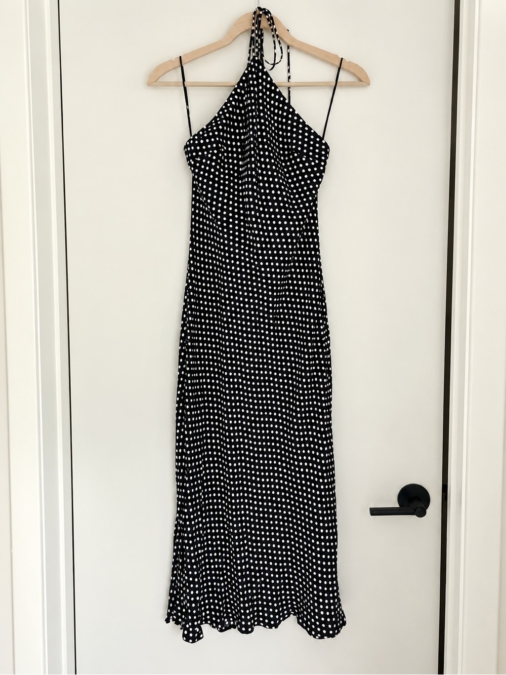 Reformation Floria Dress Dream Dot Black White Size S